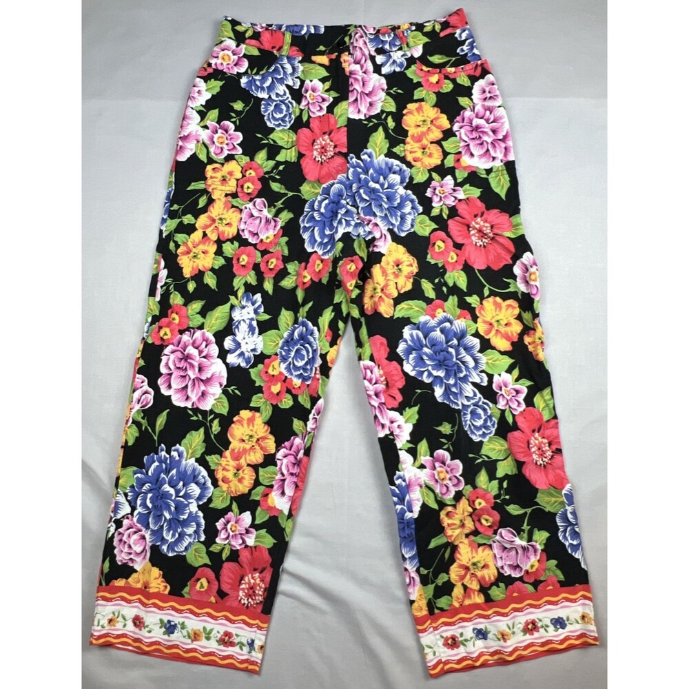 Vintage Heart of Palms Grandma Floral Matching Set Linen Blend Size 10 - Picture 2 of 10